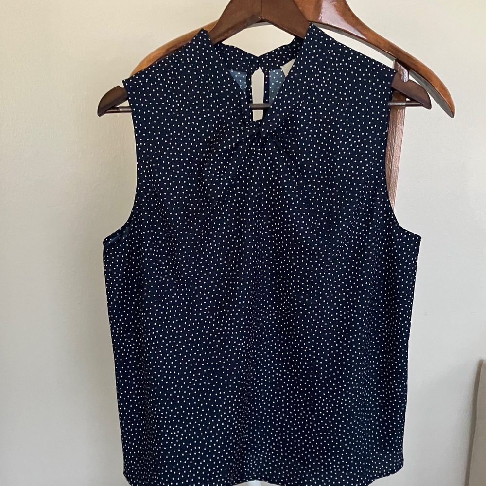 LOFT Black and White Polka Dot Blouse